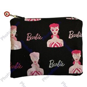 Barbie black portrait coin purse inside key hook hand made cotton fun gi…